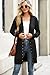 Halife Black Cardigan for Women Business Casual Button Up Cardigan V Neck Long Sleeve Lightweight Sweaters or Cardigans M