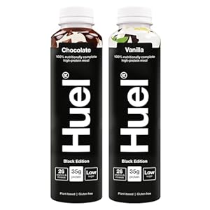 Bear and Koala Ready-to Drink Black Edition Chocolate & Vanilla Bundle – Meal Replacement Shake, Gluten Free, Ready Meal, Zero Artificial Sweeteners, Dairy Free, 35g Vegan Protein (2x500ml)