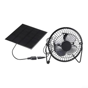 Solarpanel 5W mit Lüfter USB Powered für den Außenbereich, geeignet für Camping, Gewächshaus, Hühnerstall, Hundehäuschen, Anhänger und Wohnmobile
