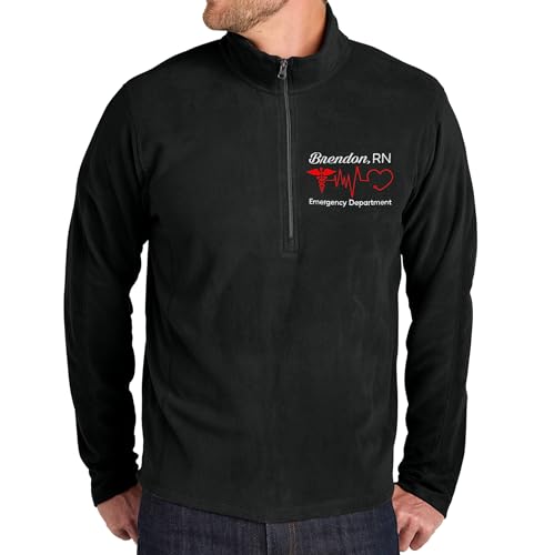 Custom Nurse Embroidered Microfleece Women Men Jacket Add Your Name Department Personalized Fleece Pullover