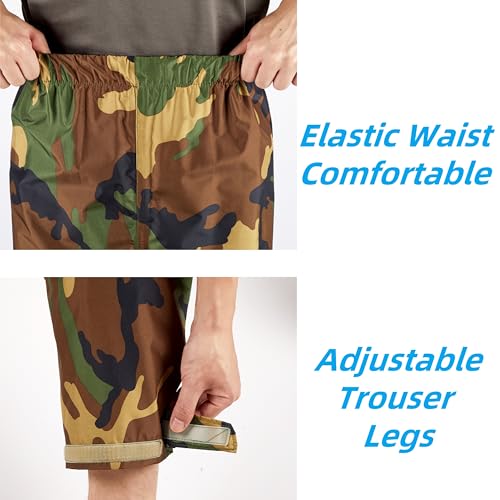 Image of Rain Suit, Rain Gear for Men Waterproof, Camo Rain Jacket, Lightweight Rain Coat