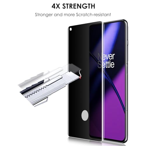 Image of PreCure [3 Pack] Privacy Tempered Glass Screen Protector for OnePlus 11, Anti Spy, Fingerprint-ID Compatible, Sensitive Touch, Scratch Repair