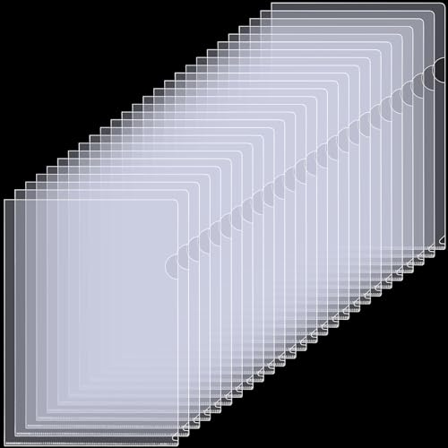 24 Pack Clear Plastic Document Folders Project Pockets for Letter Size A4 Papers, Transparent Sleeves