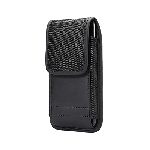 Vertical Cell Phone Waist Pouch for Men Small Cell Phone Belt Clip Bag Black Mens