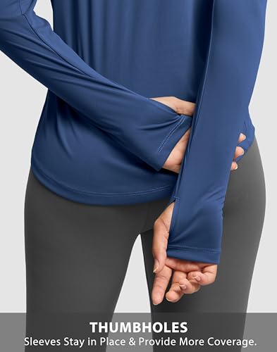 Image of Soothfeel Lightweight Long Sleeve Workout Tops for Women Gym Running Shirts
