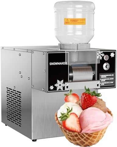 Commercial Korean Kakigori Machine - Adjustable Speed Ice Shaver for Snowflakes & Bingsu, 60KG Cream Crusher Maker for Shaved Ice Delights