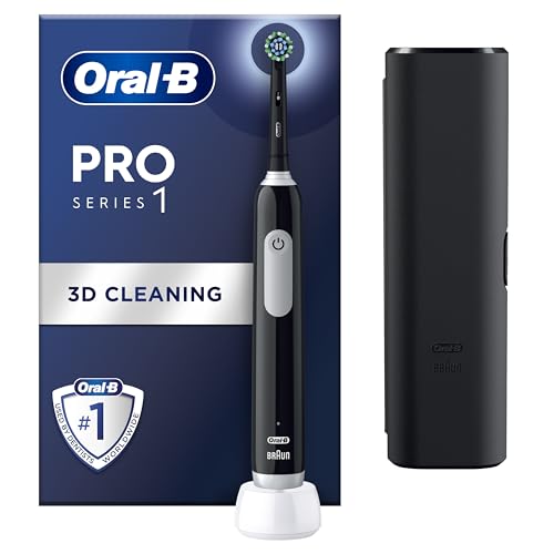 Oral-B Pro 1 Svart Eltandborste, 1 Borsthuvud, 1 Resefodral, Designed By Braun