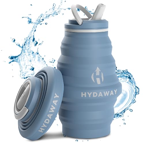 HYDAWAY Collapsible Water Bottle - 17oz I Reusable Water Bottles with Flip Top Lid for Travel, Hiking, Backpacking I Portable & Leakproof, Food-Grade Silicone, BPA Free, Collapse to 1.5” HYDAWAY Collapsible Water Bottle - 17oz I Reusable Water Bottles with Flip Top Lid for Travel, Hiking, Backpacking I Portable & Leakproof, Food-Grade Silicone, BPA Free, Collapse to 1.5”