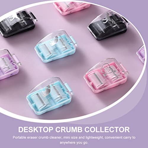 Kisangel 2 Sets Mini Eraser Cleaner Roller With Eraser Desktop Eraser Crumb Collectors Portable Eraser Shaving Brush Desk Mini Cleaner For Household, Pink #TOP4