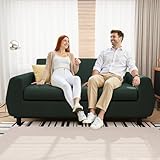 Hamlody Sofa 160cm, 2-Sitzer Sitzbank mit Samt Bezug, Kompakt für kleine Räume | Bequem & Einfach Montiert | 42cm hochelastischer Schaumstoff, Grün