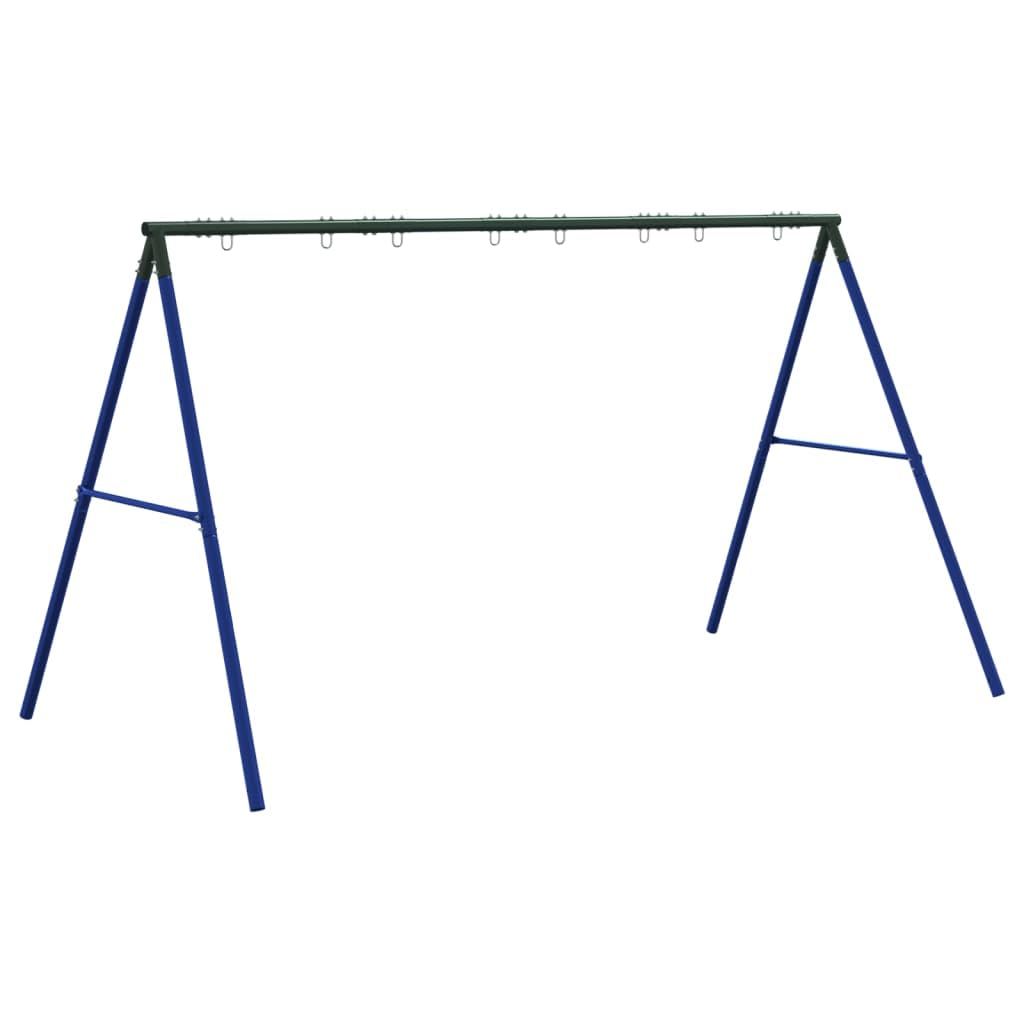 Schaukelgestell aus lackiertem Stahl 341 x 185 x 185 cm, belastbar bis 200 kg, für 4 Kinder, kompatibel mit Schaukelsitzen, Nestschaukel und Trapezen, ideal für Garten, Spielplatz, Outdoor