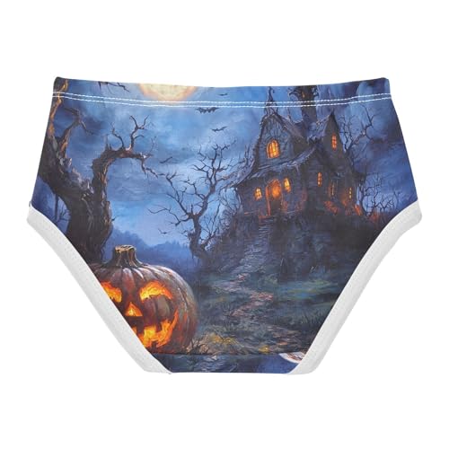 Halloween Spooky Pumpkin House Panties Little Girl Girls Underwear Toddler Cotton Funny Briefs Girls Undies 2t2