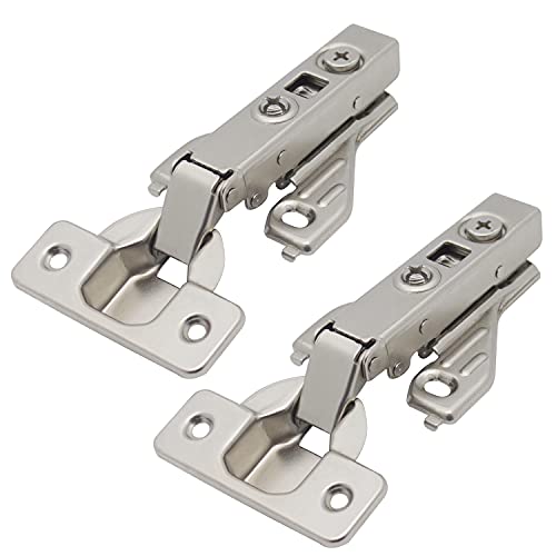 Probrico Full Overlay Soft Close Clip On Face Frame Mounting Cabinet Hinges, Nickel Plated Door Hinges, Concealed Screws 105 Degree Kitchen Cabient Hinges, 20 Pair #TOP10
