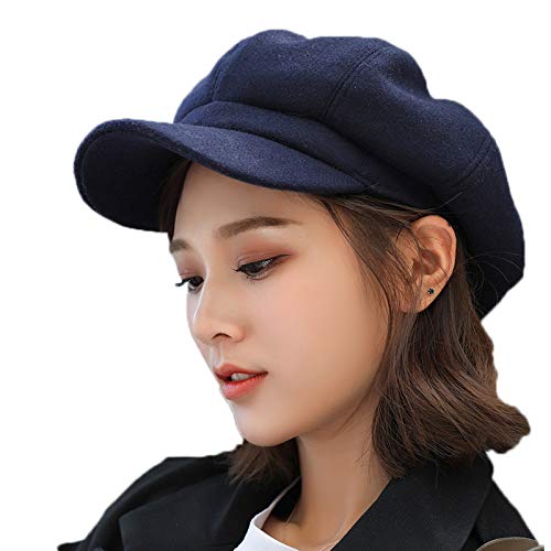 Elonglin Boina de Lã com Forro Feminina Boné Cap Europeu Chapéu Cap de Lã com Forro Ouono Inverno 3