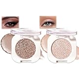 Bettinay 2 Pcs Single Eyeshadow, Champagne Gold High Pigment Long Lasting Shimmer Glitter Eyeshadow