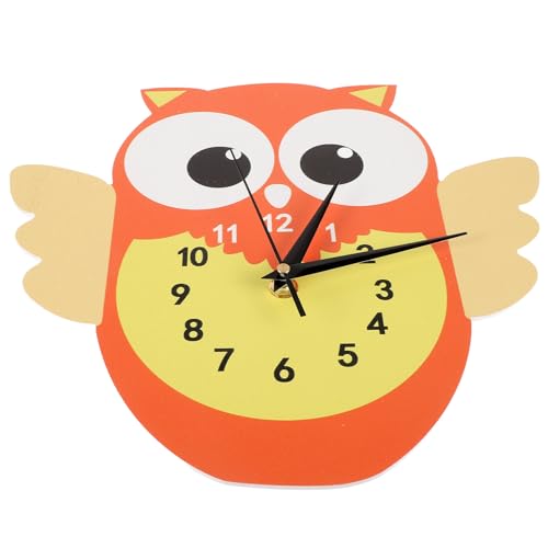 BESPORTBLE Reloj de Pared Colgante de Búho de Dibujos Animados Silencioso para Habitación Infantil sin Pilas Diseño Creativo y Moderno Decoración para Dormitorio y Sala de Estar