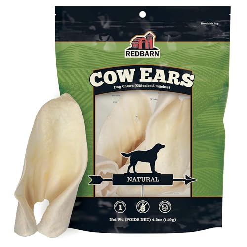 Redbarn Premium Cow Ears for Dogs – 9 Count – All-Natural, Single-Ingredient Chews – Healthy, Low Fat and Highly Digestible, Alternative to High-Calorie Treats & Snacks