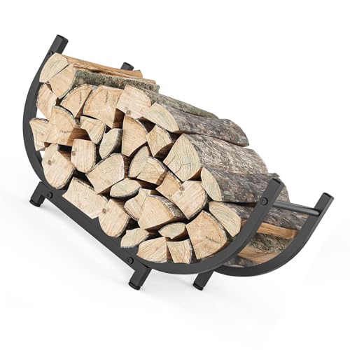 Estante de leña de 30 pulgadas para exteriores e interiores, soporte de leña resistente para chimeneas, cesta de madera de gran capacidad para hogar, patio o jardín