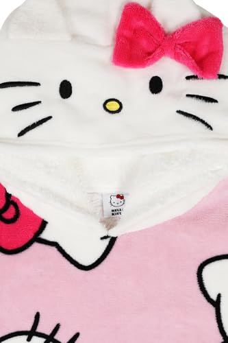Hello Kitty Womens and Girls Matching Fully Lined Luxury Fleece Hoodie Oversized Blanket Hoody (4-6 Years) Pink - Image 4