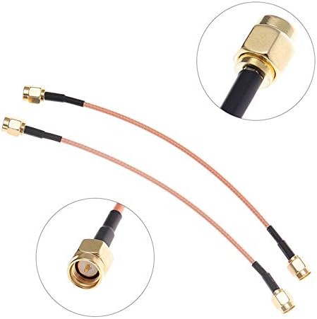 TengKo 2 Pack SMA Male to SMA Male Connector Extension Cable RG316 SMA Antenna Cable for WiFi Wireless Pigtail Jumper Low Loss Patch Lead For SDR Devices Baofeng FPV FCC Emissions Testing