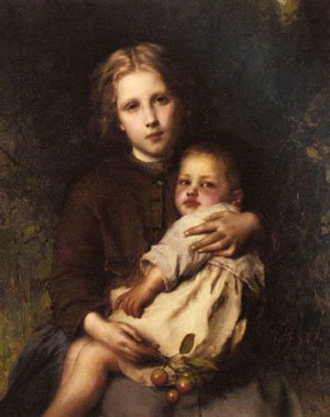 Peinture à l'huile Sisterly Love pour décorer un salon chic