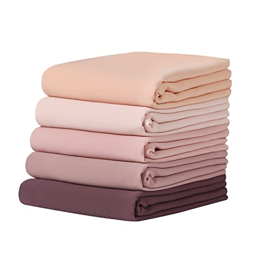 Febfim 4 PCS Muslim Women Soft Premium Solid Chiffon Hijab