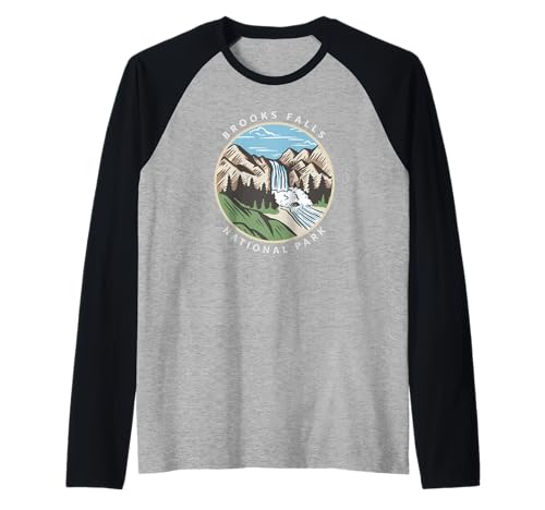 Brooks Falls Alaska Raglan en coton de qualité supérieure durable