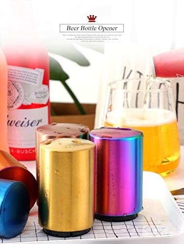 Miniatura 2 de Buyer Star Abrebotellas, abridor de botellas magnético con captador de tapa, picnic, camping, barbacoa, viajes (dorado)