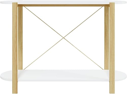 Miniatura 6 de Mesa consola moderna con estante de almacenamiento, mesa auxiliar para sofá, mesa de entrada para sala de estar, pasillo, entrada, 43.3 x 15 x 29.5