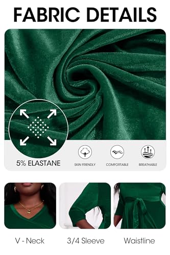 Image of Runwind Plus Size Dress for Women - 3 /4 Sleeve V Neck Maxi Dresses for Women (XL-6XL)