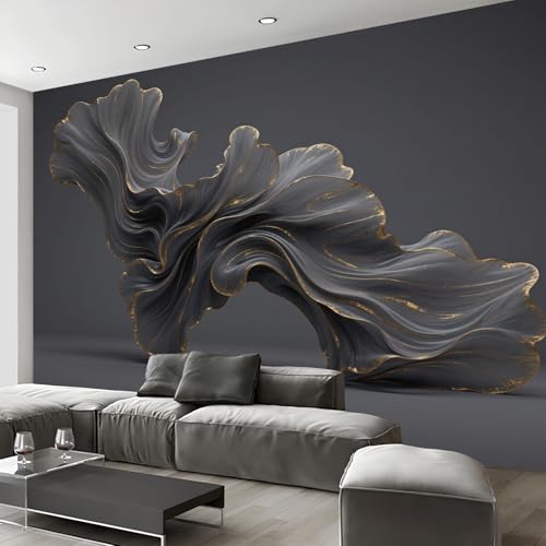 Papier peint panoramique 3D gris anthracite salon poster mural 250x175cm
