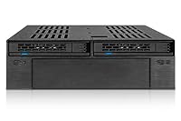 ICY DOCK 2X 2,5" SATA/SAS HDD/SSD Wechselrahmen mit schraubenlosen Trays Plus 3,5" Slot für HDD/Gerät in 5,25" Schacht - ExpressCage MB322SP-B – Ansicht 2