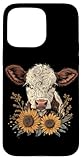 Kuh Sonnenblumen Niedliche Baby Kuh Vintage Bauernhof Hülle für iPhone 15 Pro Max