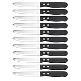 New Star Foodservice 10 Inch Jumbo Steak Knife Set of 12, Serrated Stainless...