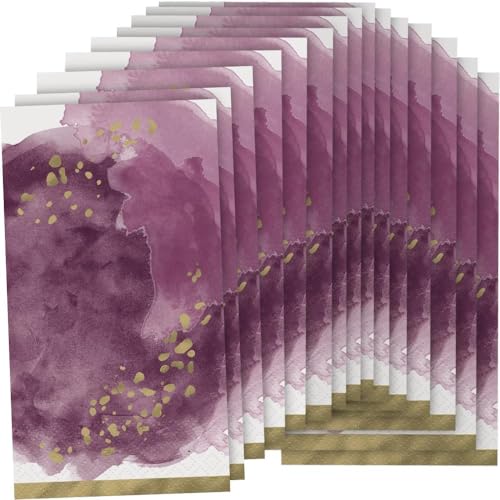 Serviettes violettes et dorées gaufrées au style moderne et élégant pour vos tables