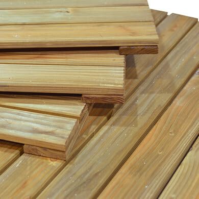 OOGarden - Dalle de terrasse bois Douglas - 100 x 100 cm - Ep. 44 mm