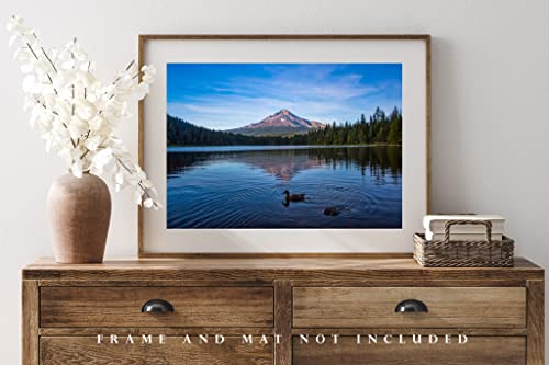 Landscape Photography Print (Not Framed) Picture Of Mount Hood Overlooking Trillium Lake On Summer Evening In Oregon Pacific Northwest Wall Art Nature Decor 4X6 To 40X60 #TOP3