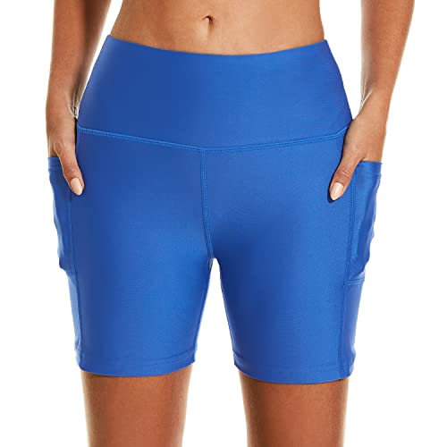 Image of HODOSPORTS Women's 3'' /5'' /7'' /9'' /12'' Swim Board Shorts UPF50+ High Waisted Quick Dry Swimsuit Bottoms with Pockets Liner