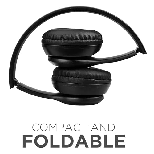 Image of JPGC Wireless Bluetooth Headphones, P47 Over-Ear Headset with Extra Bass, Foldable Design, Soft Memory Protein Earmuff, Bluetooth 5.0, FM Radio, SD Card Support, AUX Input, Black