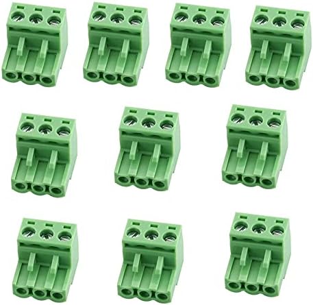 Luo QiuFa 10Pcs KF2EDG 5.08mm Pitch 3P Pluggable Teminal Blocks Connector Socket