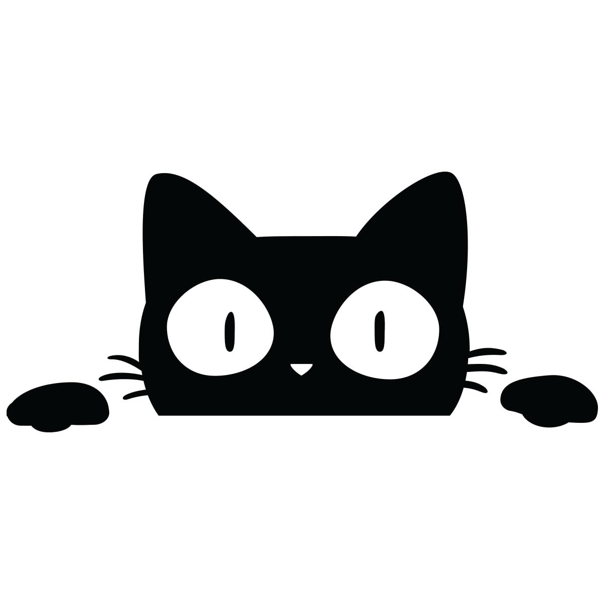 Ambiance Sticker Baby on Board Car Sticker with Cats and Animals Design Black – H6.2 x L14 cm