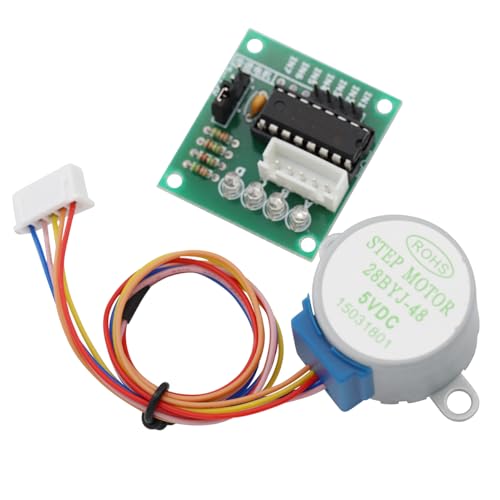 Heevhas 2 Sets of 28BYJ-48 5V 4-Phasen Schrittmotor-Set + ULN2003 Treiberdruck-Testmodul für Arduino