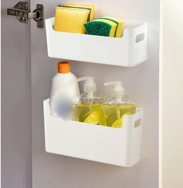 Plastic Storage Box For Home Cabinet,Sink Organizer And Storage, Wall-mounted Storage Holder, Wall Organizer, Kitchen Cabinet Multi-Use Storage Shelf, Plastic Storage Shelf For Kitchen And Bathroom,