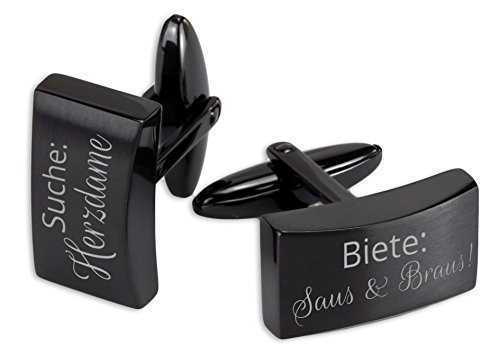 1 paio di gemelli neri rettangolari con il proprio...