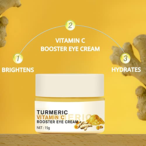 Generic 2PCS Turmeric Vitamin C Eye Cream for Wrinkle Dark Circles Under Eye Treatment Women Firm Hydrating brightening Correcting Turmeric Eyes moisturizer Cream