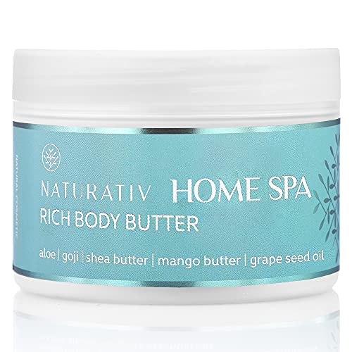 Naturativ Rich Body Butter HOME SPA | 250 ml | Nährt, befeuchtet, beruhigt und regeneriert die Haut | Enthält Shea- und Mangobutter, Traubenkernöl und Vitamin E Cover