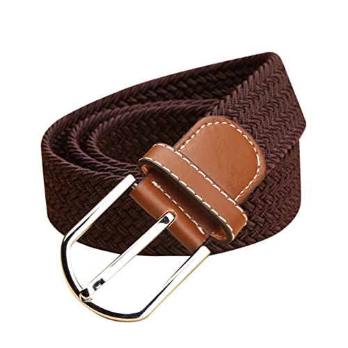 Correas Hombre Hombres Mujeres Moda Cinturón Estrecho Estiramiento Vestido Cinturón Pantalones Cinturón Hebilla Lona Cintura Cinturón Pistola (D, One Size) Cover