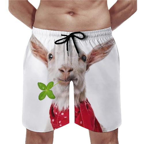 Shorts de bain homme mignon mouton en taille S avec poches pratiques et cordon