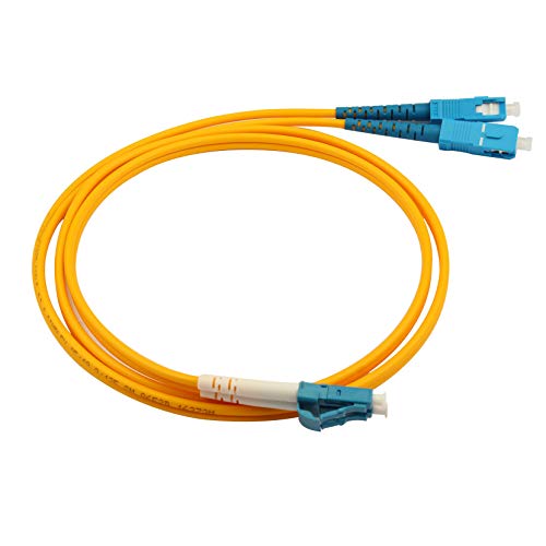 Jopto LC to SC Fibre Patch Cable 1m/100cm OS1/OS2 Leads Single Mode Duplex 9/125 Fiber Optic Cable (LSZH) for 10Gb/Gigabit SFP Transceiver - 1m (LSZH) 9/125um Pigtail Singlemode Lead Series