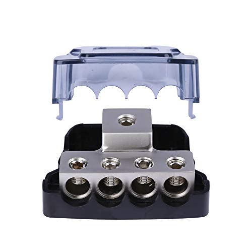 Power Distribution Block (2Pcs) 0/2/4 Gauge In 4/8/10 Gauge Out, 4 Ways Car Audio Splitter Amp Distribution Connecting Block (Nickel Plated) #TOP4